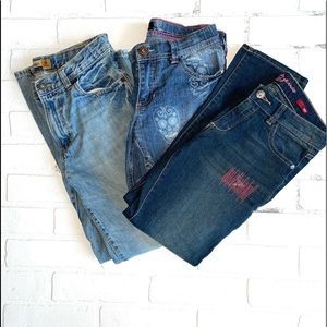 🍭 Three Pairs of Girls Size 12 Jeans Gently Loved